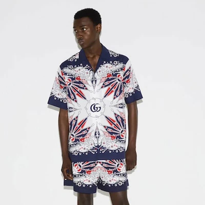 GUCCI Double G Bandana Print Shirt-1
