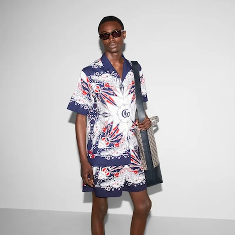 GUCCI Double G Bandana Print Shirt-3