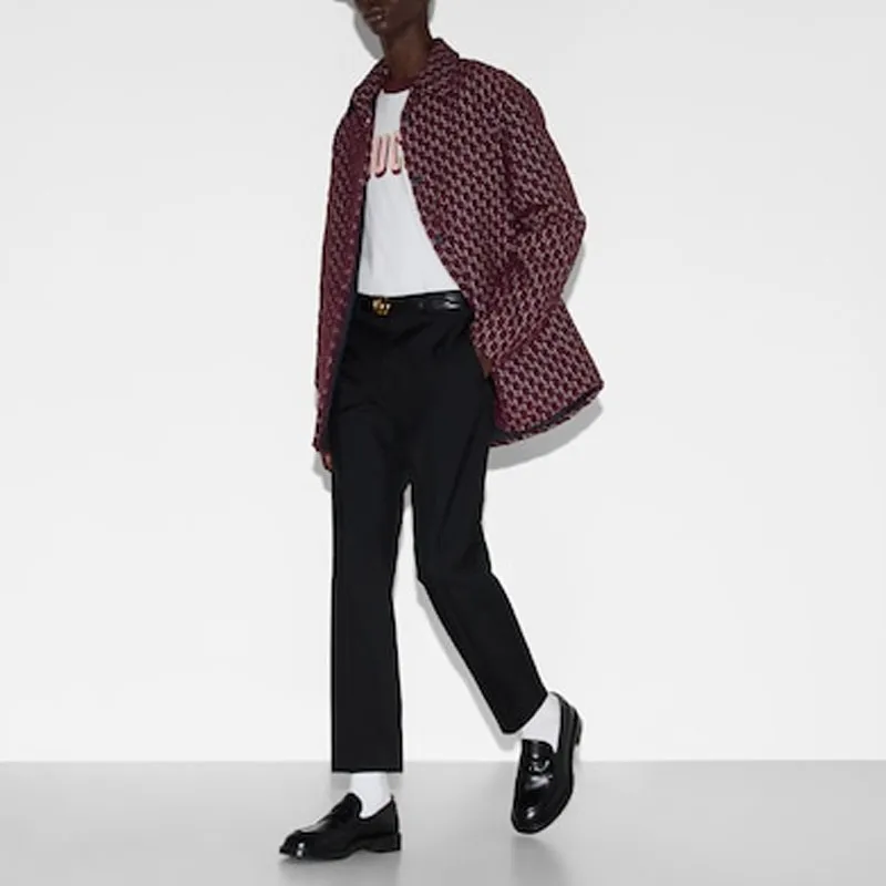 GUCCI Wool Blend Twill Trousers-4
