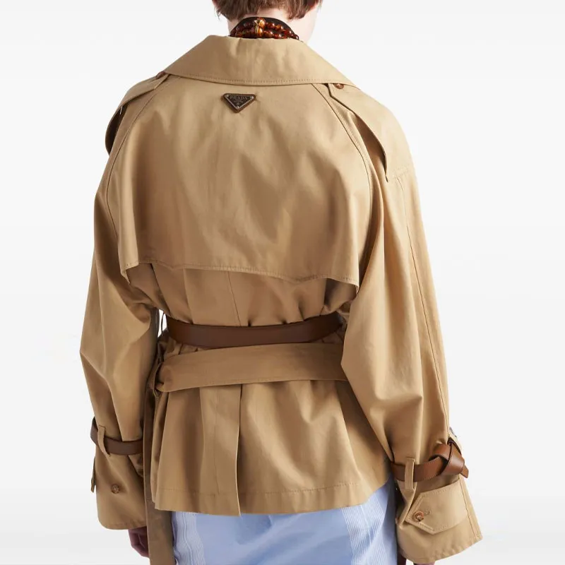 PRADA Double Breasted Belted Trench Jacket-3