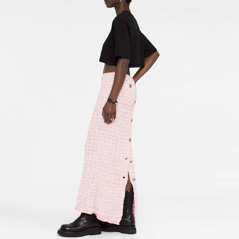 Balenciaga FW22 Casual Long Skirts Women's Pink-3
