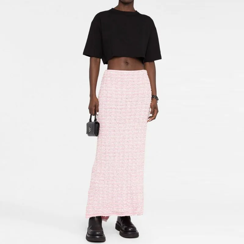 Balenciaga FW22 Casual Long Skirts Women's Pink-1
