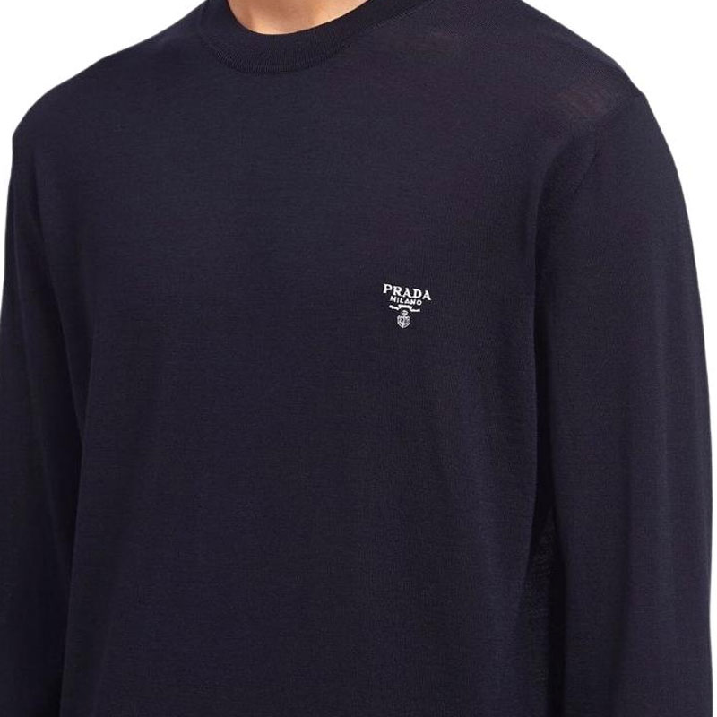 PRADA Logo-embroidered Wool Jumper - POIZON PRADA Logo-embroidered Wool Jumper - POIZON