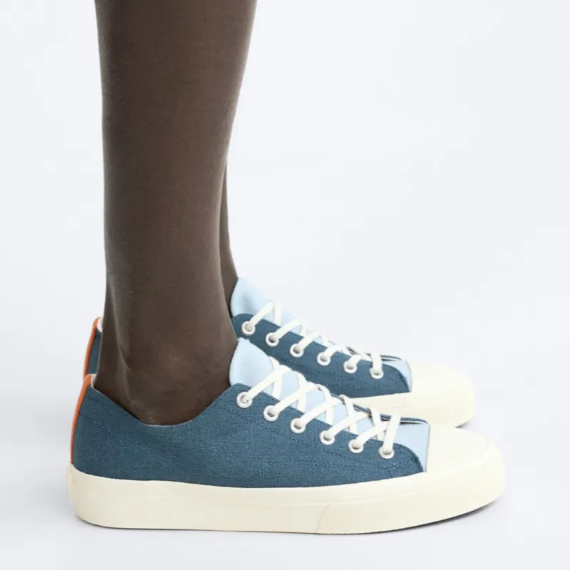 ZARA Wear-resistant And Lightweight Low-Top Skateboard Shoes Men's Blue White-3