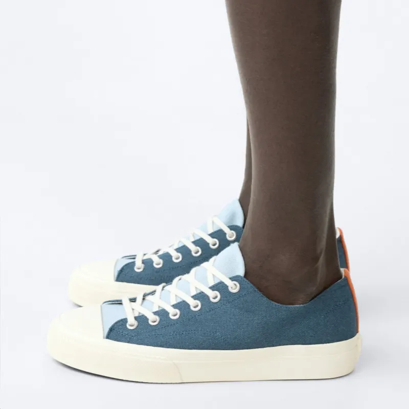 ZARA Wear-resistant And Lightweight Low-Top Skateboard Shoes Men's Blue White-4