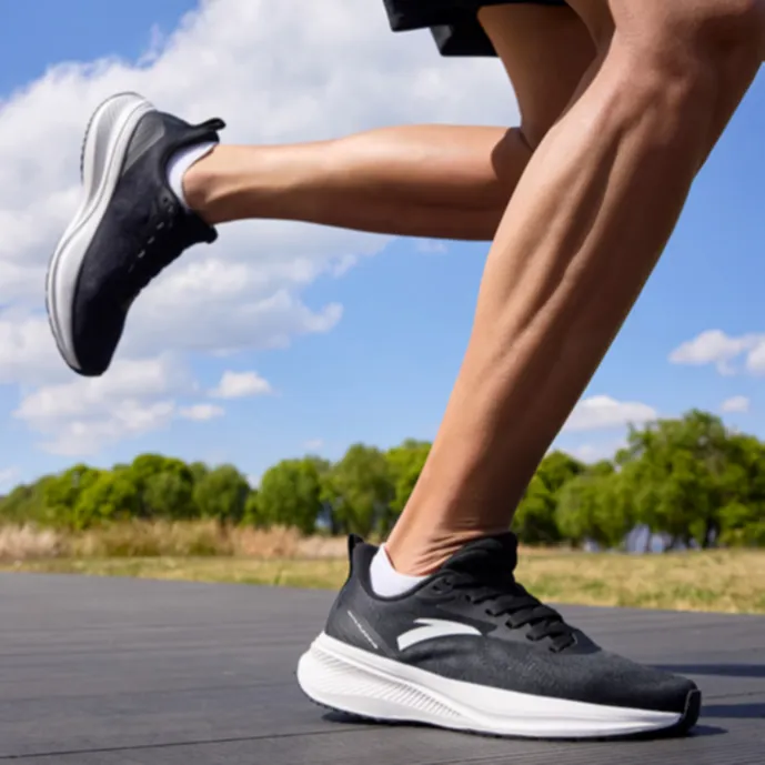 Anta Cushioning Breathable Low Top Running Shoes Men's Black-3