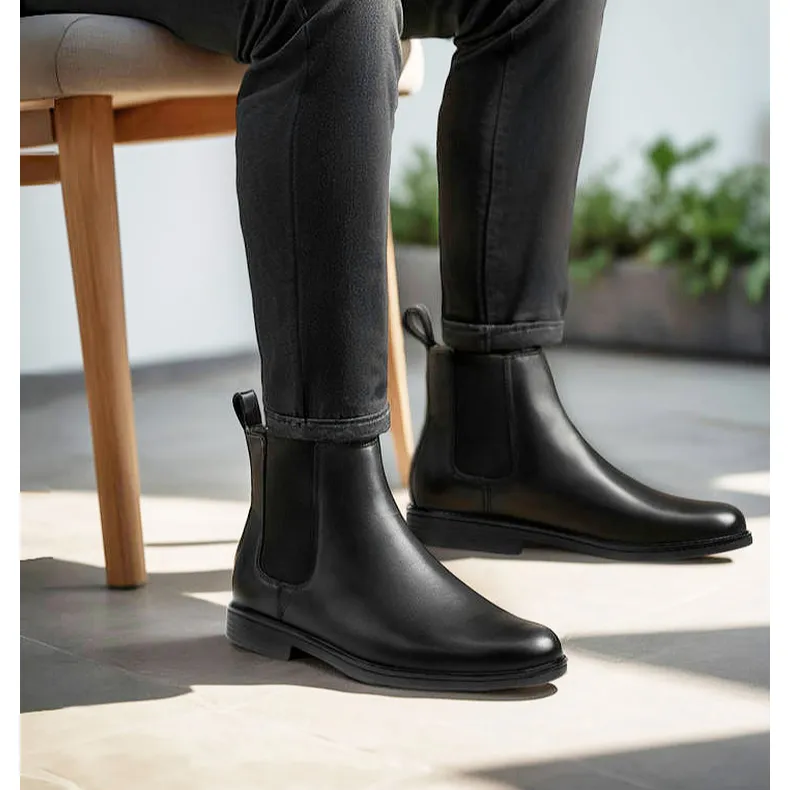 Clarks Short Chelsea Boots Men's Black-2