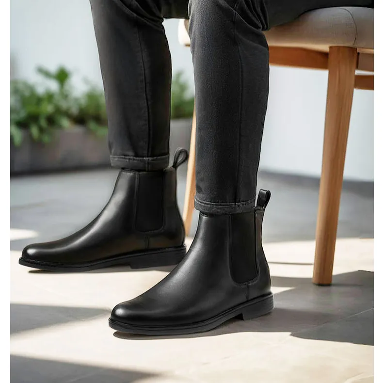 Clarks Short Chelsea Boots Men's Black-3