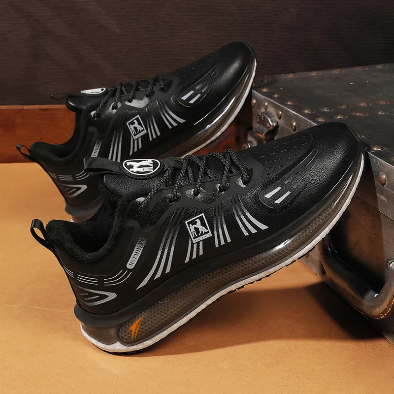 Kinglake Cushioning, Slip Resistant, And Abrasion Resistant Low Top Casual Running Shoes Unisex Black-2