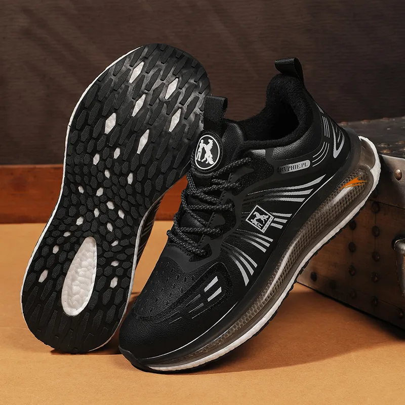 Kinglake Cushioning, Slip Resistant, And Abrasion Resistant Low Top Casual Running Shoes Unisex Black-3