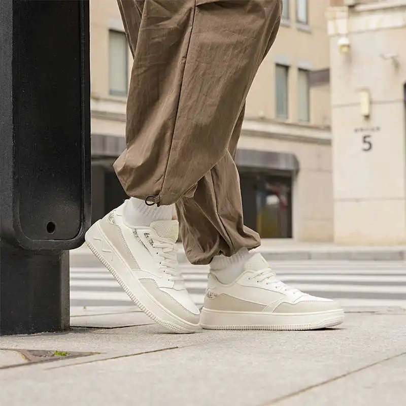 361° Anti Slip Wear Resistant Low Top Skateboard Shoes Women's Feather White Oat Milk-4