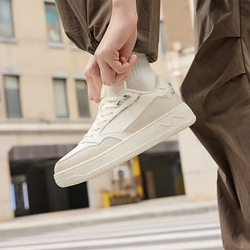 361° Anti Slip Wear Resistant Low Top Skateboard Shoes Women's Feather White Oat Milk-2