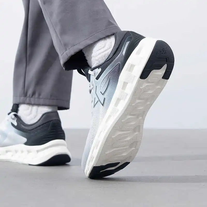 XTEP Anti-Slip Wear-Resistant Low-Top Casual Running Shoes Men's White Blue-3