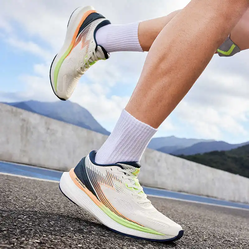 361° Spire 2 Cushioned Slip Resistant Low Top Casual Running Shoes Men's White Green-4