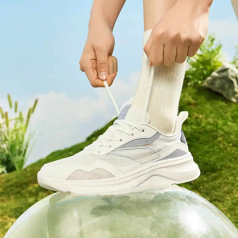 361° Cushioning Wear-Resistant Low-Top Casual Shoes Men's White Gray-4