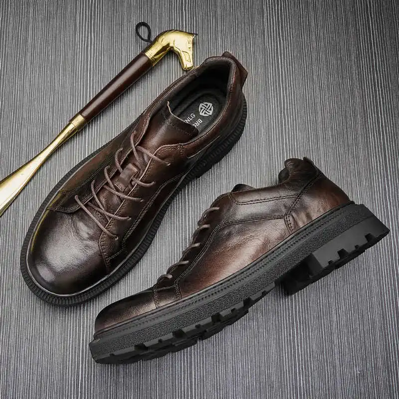 LEYGMENLG Casual Shoes Men's Coffee-3
