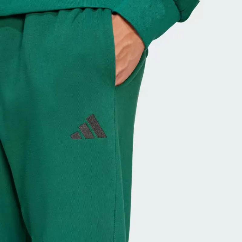 Adidas ESSENTIALSSportswear FW24 Cozy French Terry Joggers Athletic Trousers Men's Preppy Green Black-3