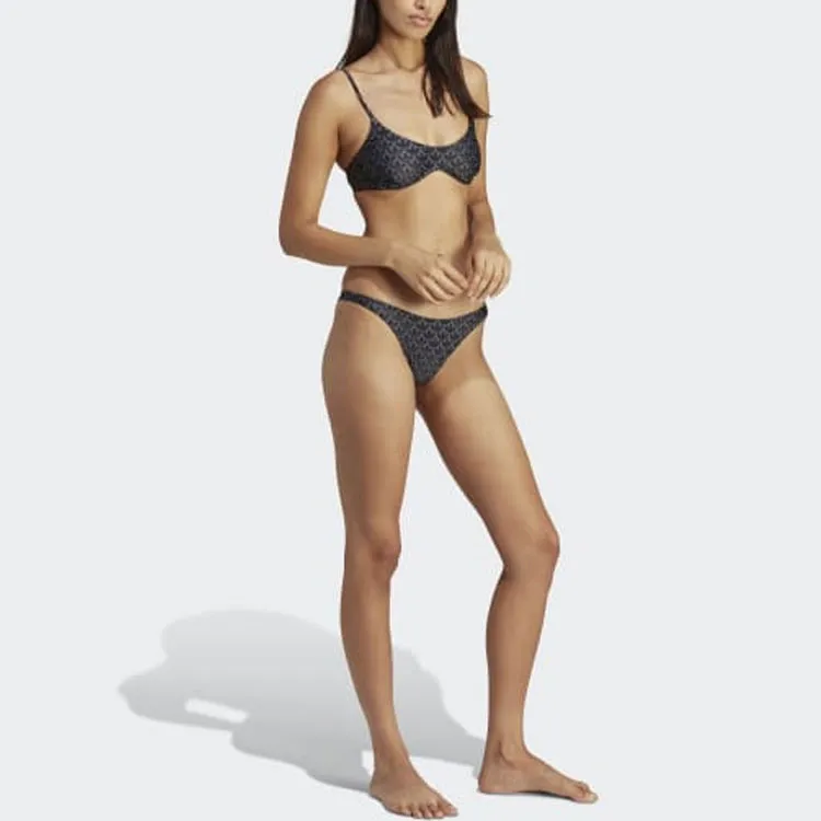 Adidas Originals Monogram Swim Top Two Piece Swimsuits Women's Black-1