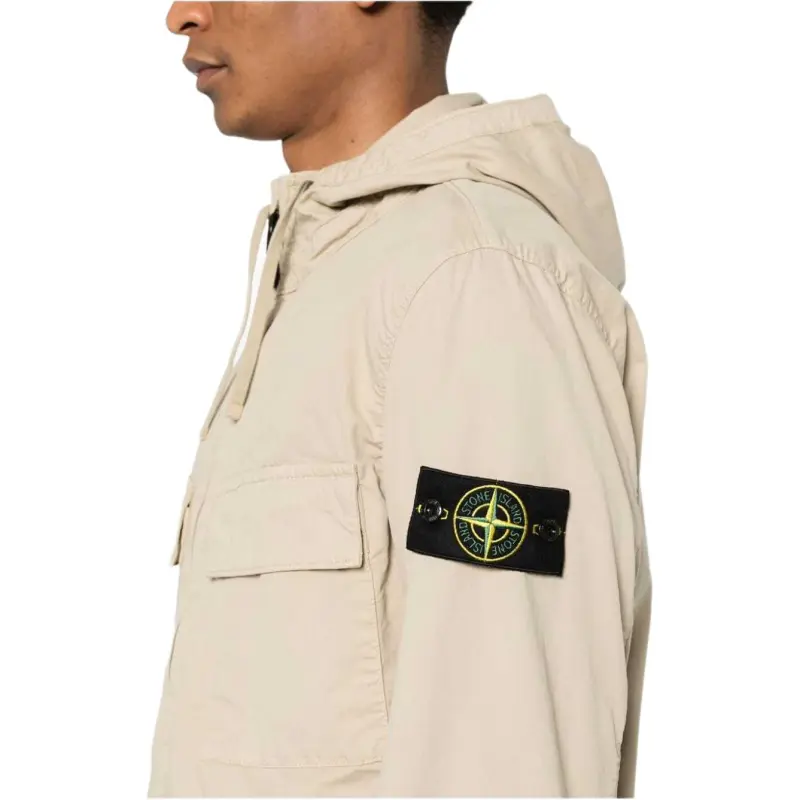 STONE ISLAND Logo Patch Hooded Drawstring Jacket-4