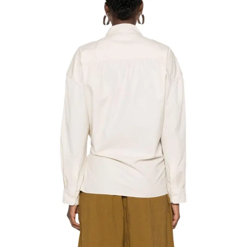 Lemaire Officer Collar Twisted Shirt 'Chalk'-4