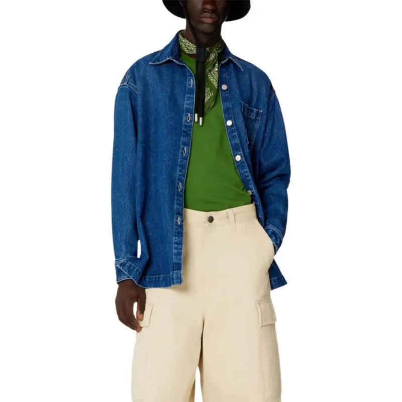 AMIPARIS Spread collar Denim Overshirt-3