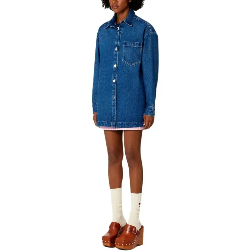 AMIPARIS Spread collar Denim Overshirt-1