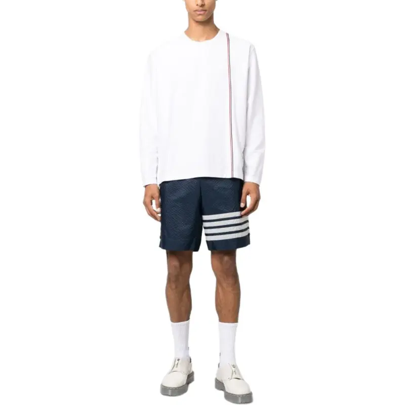 THOM BROWNE Rwb Striped Long Sleeved T Shirt-2