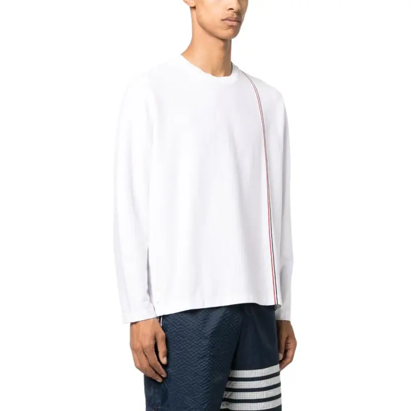 THOM BROWNE Rwb Striped Long Sleeved T Shirt-3