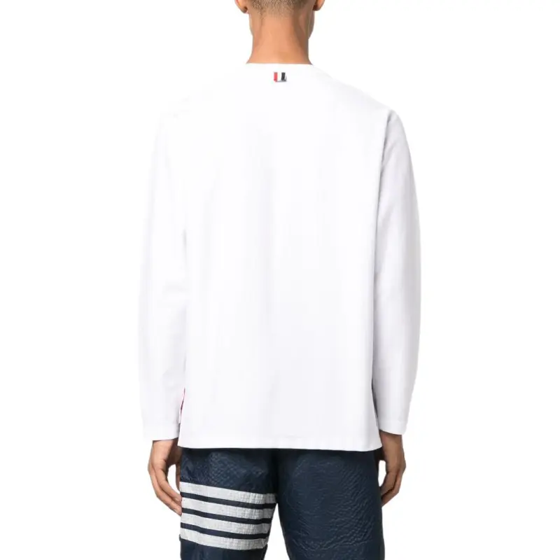 THOM BROWNE Rwb Striped Long Sleeved T Shirt-4