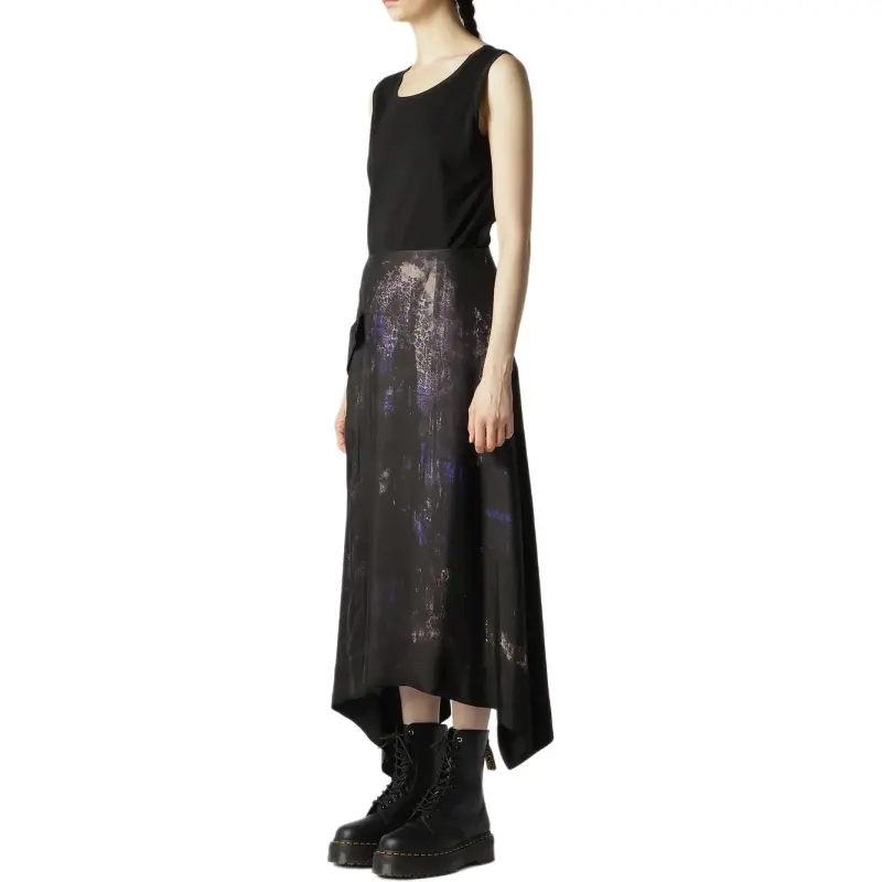 Yohji Yamamoto Casual Long Skirts Women's Blue-3
