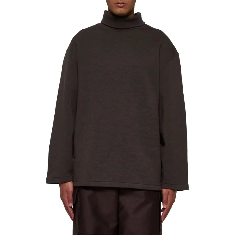 Lemaire Melange Effect Mock Neck Sweatshirt-2