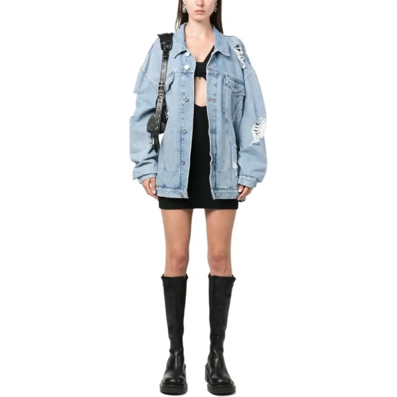 Vetements Ripped detail Oversized Denim Jacket-1