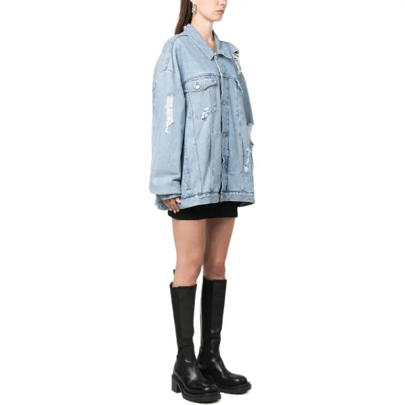 Vetements Ripped detail Oversized Denim Jacket-2