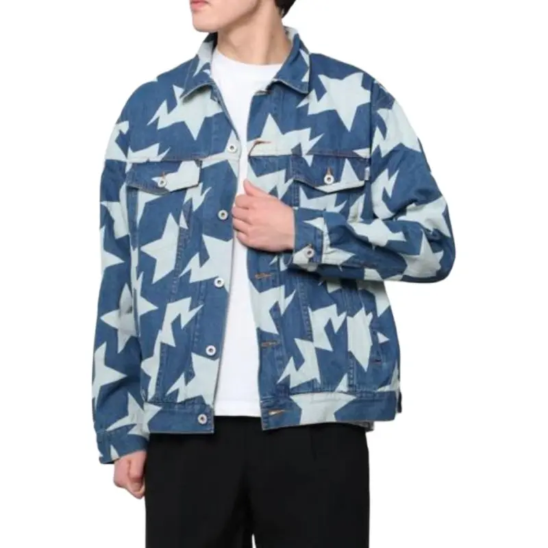 A BATHING APE Sta Pattern Loose Fit Denim Jacket-4