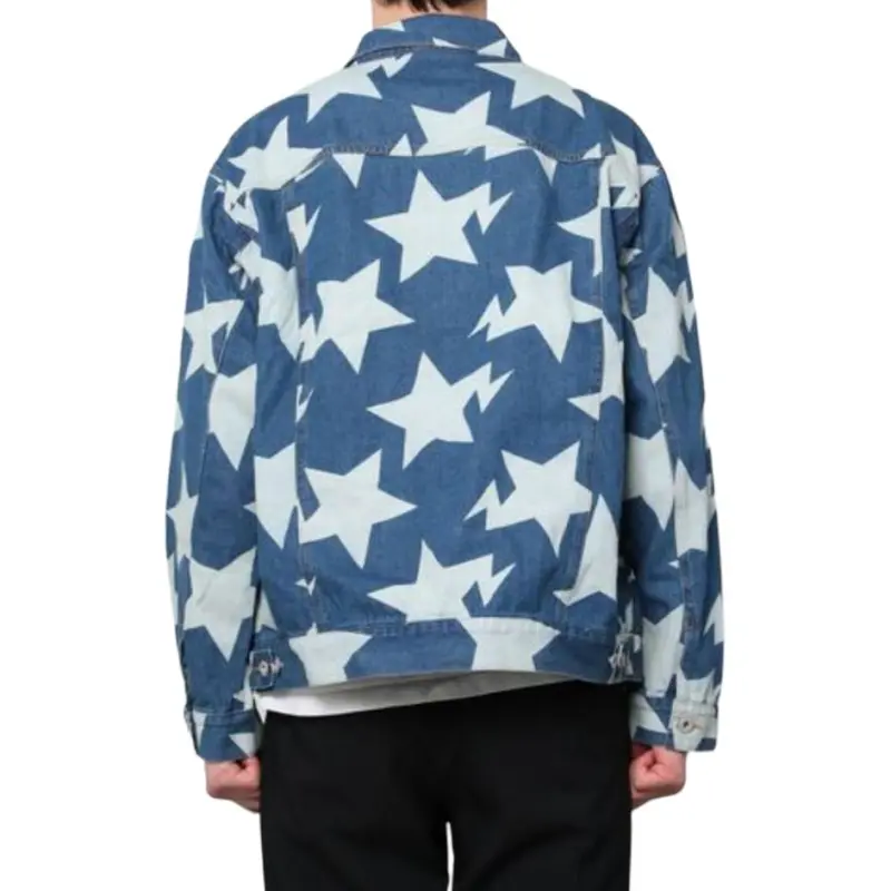 A BATHING APE Sta Pattern Loose Fit Denim Jacket-5
