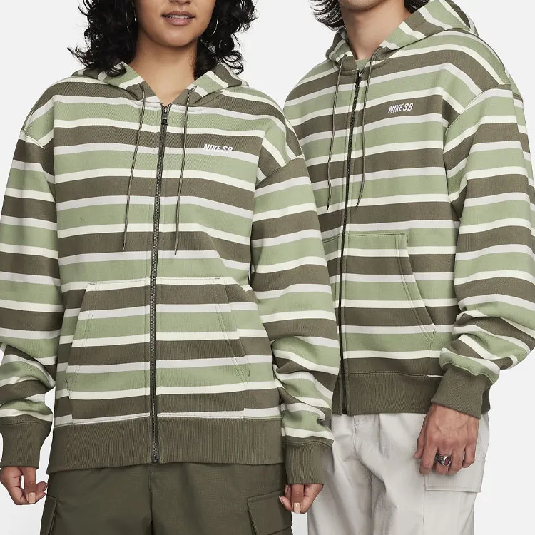 Nike Full Zip Fleece Skate Hoodie Jackets Coats Unisex Olive Green-2