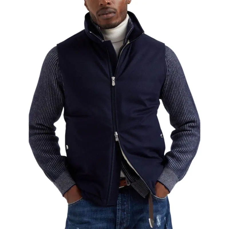 Brunello Cucinelli High Neck Zip Up Gilet-2