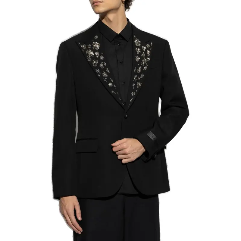 VERSACE Logo Appliqué Embellish Detailed Blazer-3