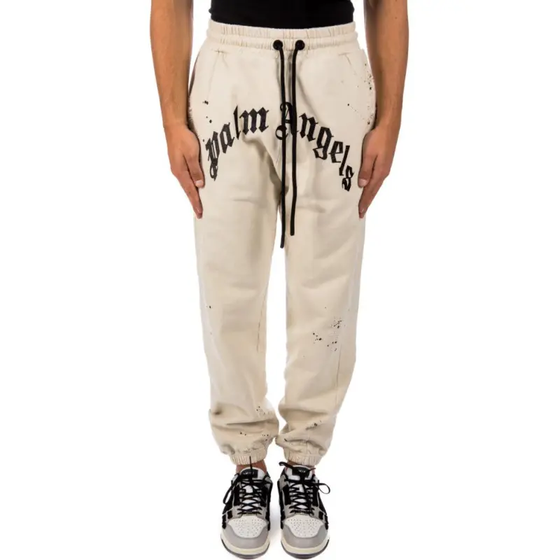 PALM ANGELS Gd Glittered Logo Sweatpants-2