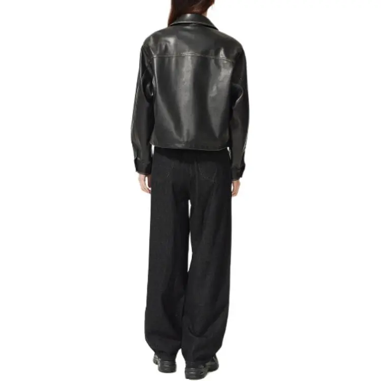 Lee Leather Jacket Women's Black-4