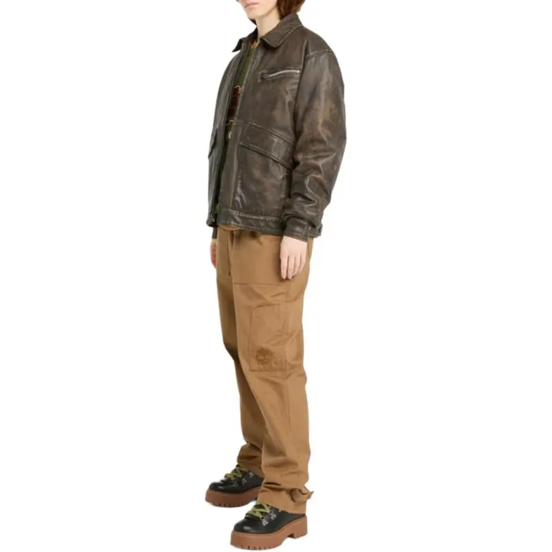 Timberland Leather Jacket Unisex Gray-1