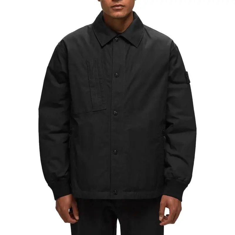 STONE ISLAND Compass Patch Button Up Down Shirt Jacket-1