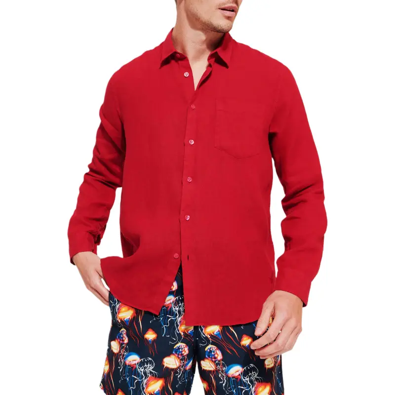 Vilebrequin Logo embroidered Linen Shirt-2