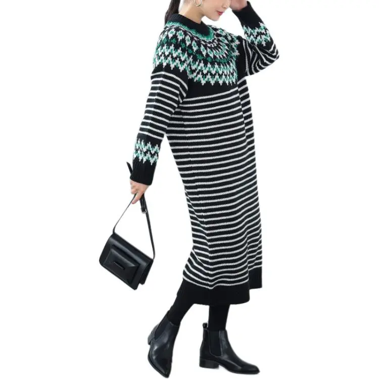 Beams Long Sleeved Dress Women's Black-4