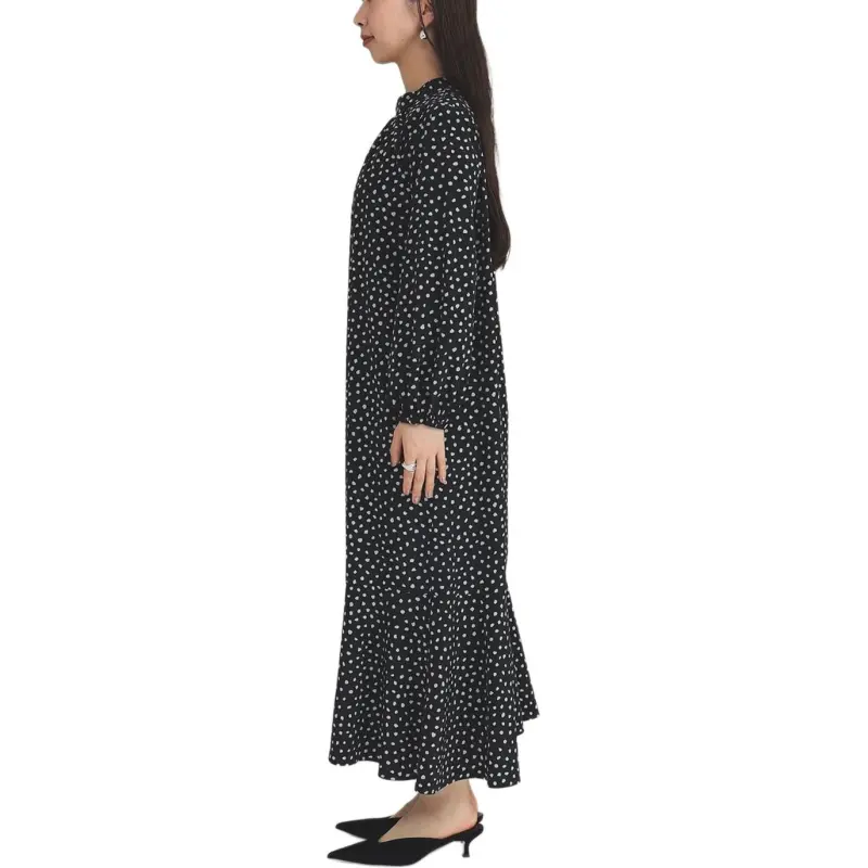 Beams Long Sleeved Dress Women's Black-3
