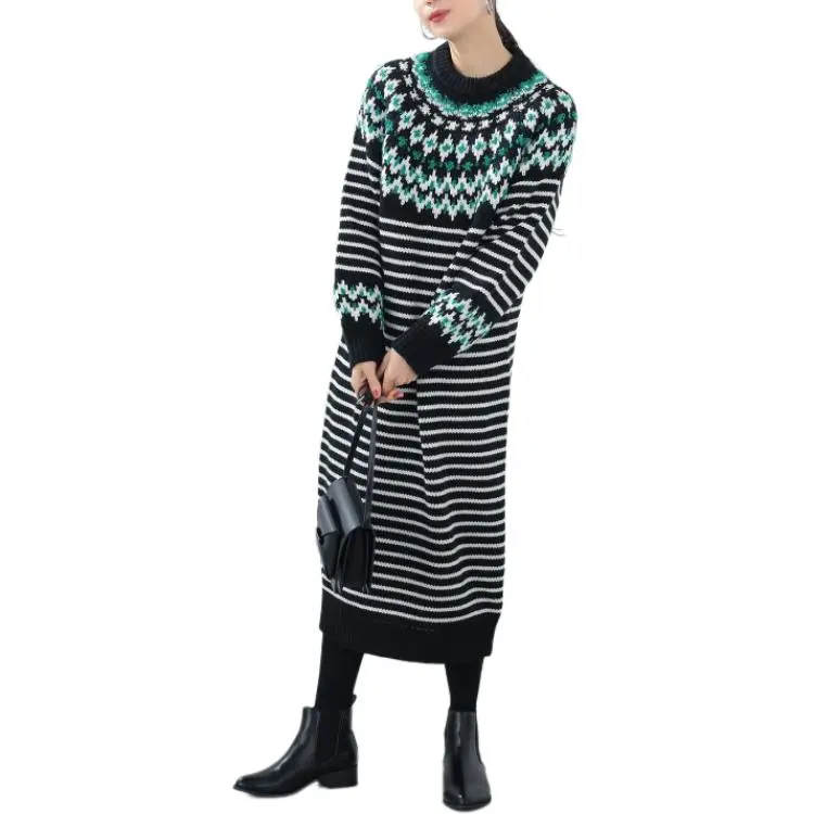 Beams Long Sleeved Dress Women's Black-2