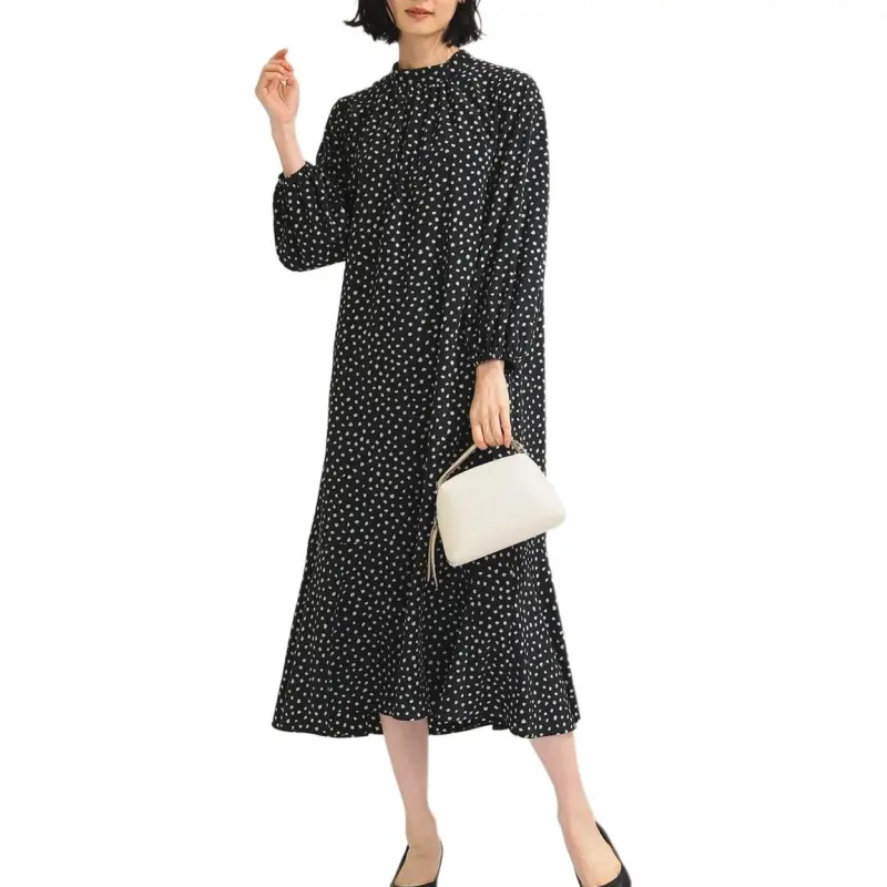 Beams Long Sleeved Dress Women's Black-2