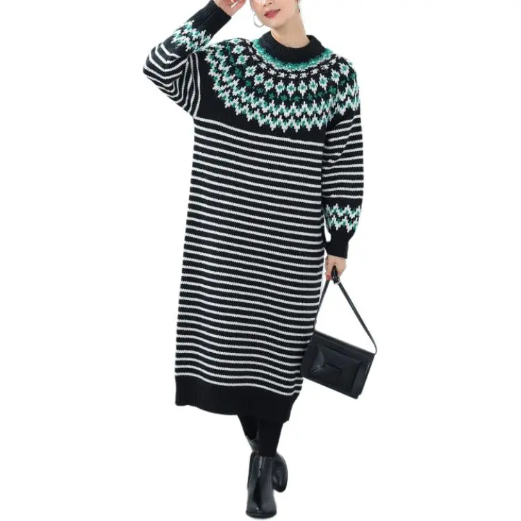 Beams Long Sleeved Dress Women's Black-3