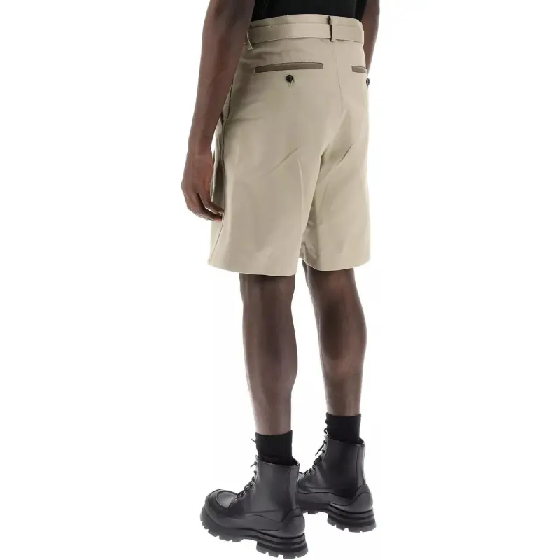 Sacai Belted Wide Leg Shorts-4