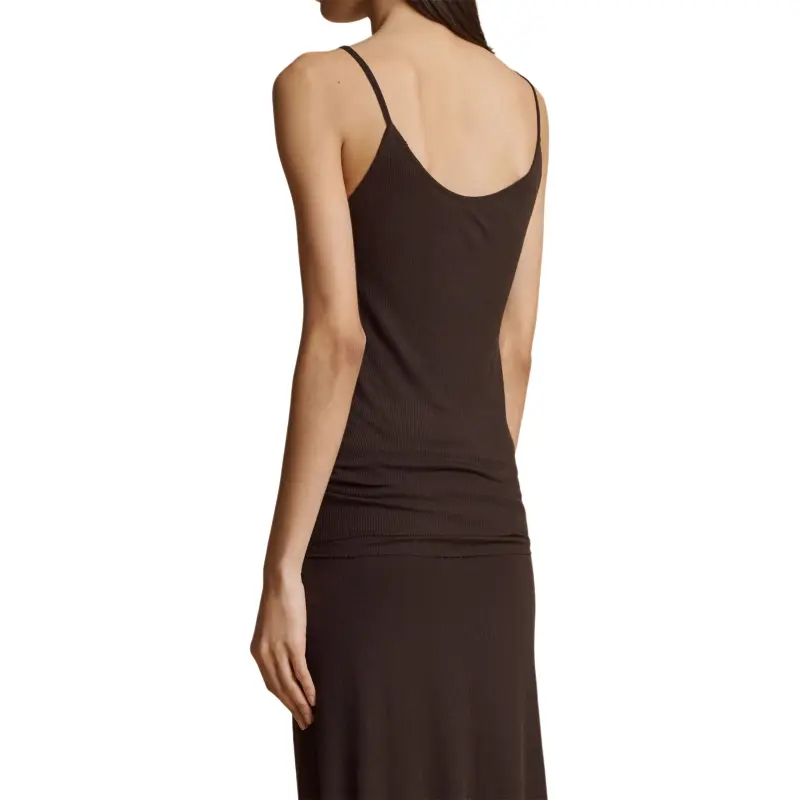 KHAITE Fine Ribbed Scoop Neck Tank Top-3